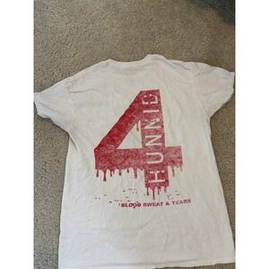 4HUNNID Blood Sweat & Tears White T-Shirt Graphic Print Hip Hop Tee